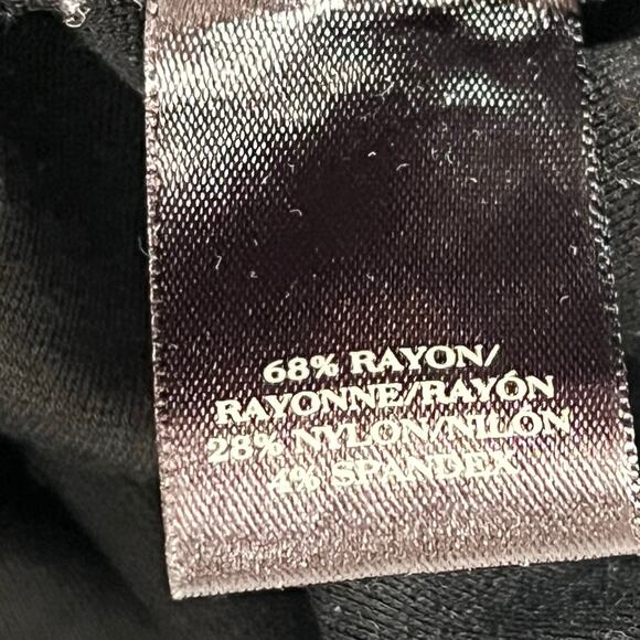 Ann Taylor Black Pull-on Straight Ankle Pants Large/Tall Zippered Pockets - Picture 8 of 16